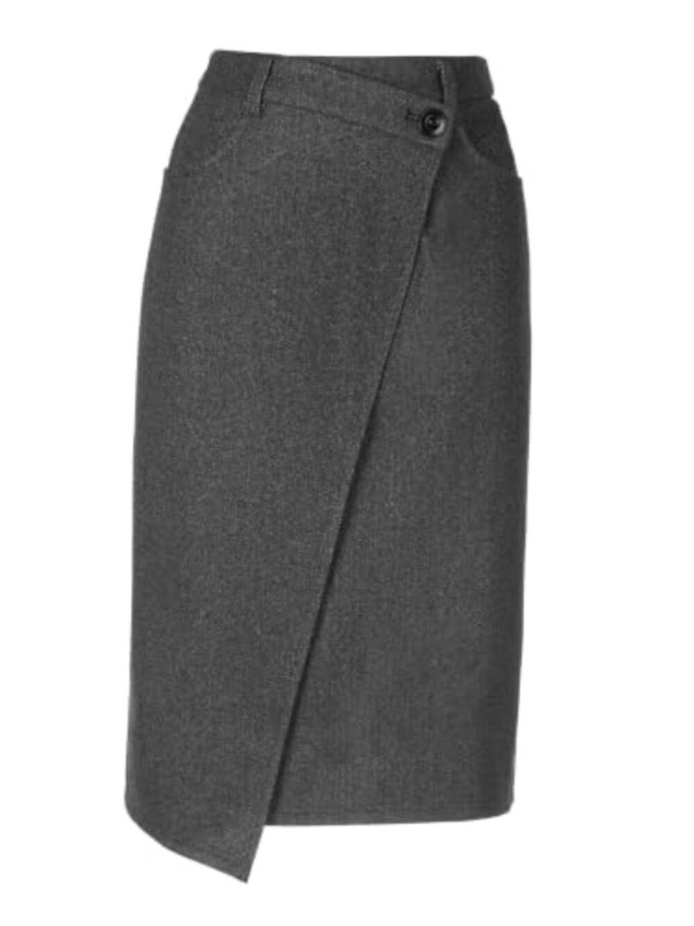 Asymmetrical Wrap High Waist Midi Pencil Skirt for Women